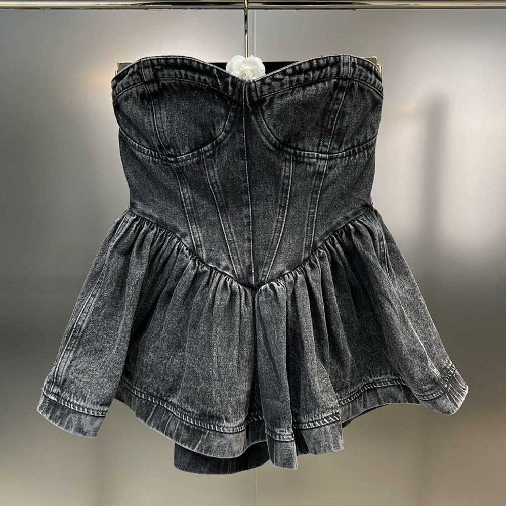 Peplum Denim Blouse