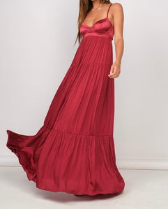 Scarlet Satin Maxi