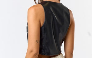 PLeather Crop Top