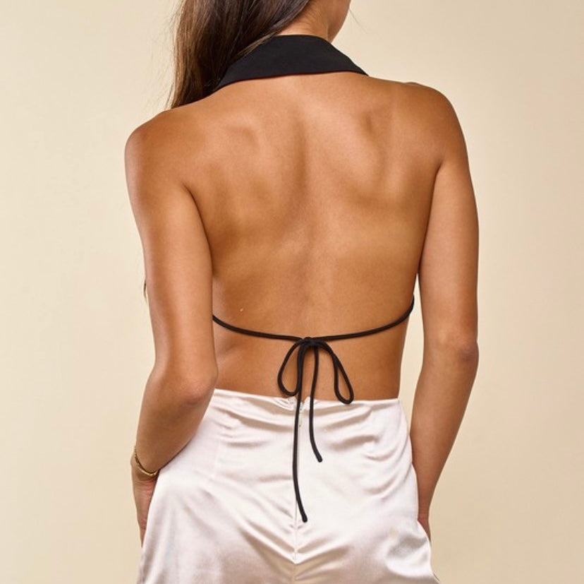 Backless Lapel Top