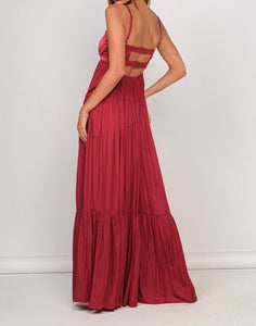 Scarlet Satin Maxi