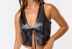 PLeather Crop Top