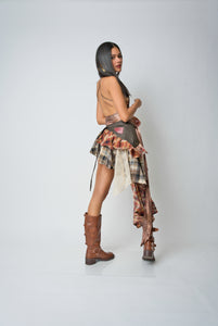 Plaid Layered Skirt