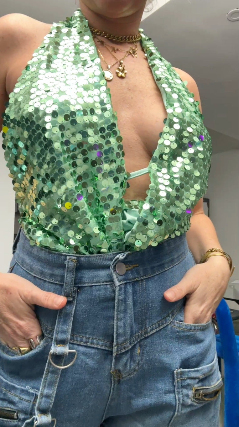 Sequins Cowl Tops