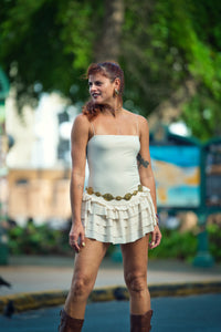 Cream Tiered Dress