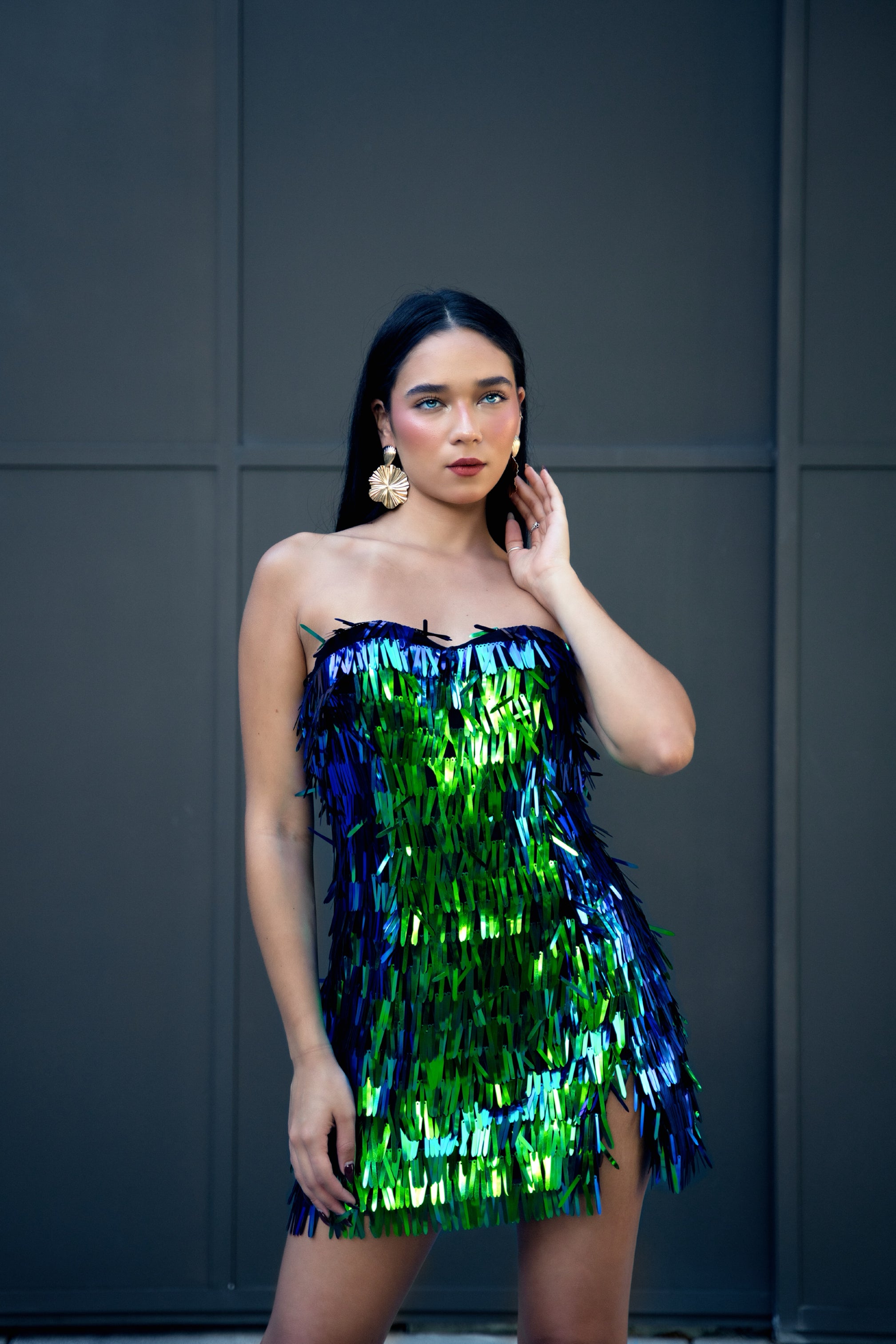 Holographic Sequins Dress