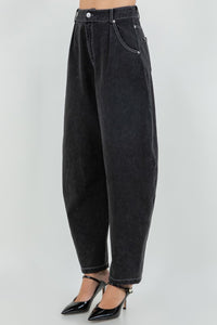 Washed Black Barrel Jeans (PRE ORDER)