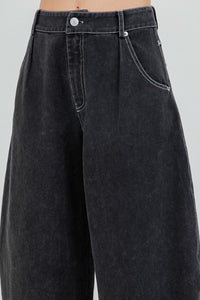 Washed Black Barrel Jeans (PRE ORDER)