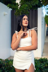 White Denim Romper