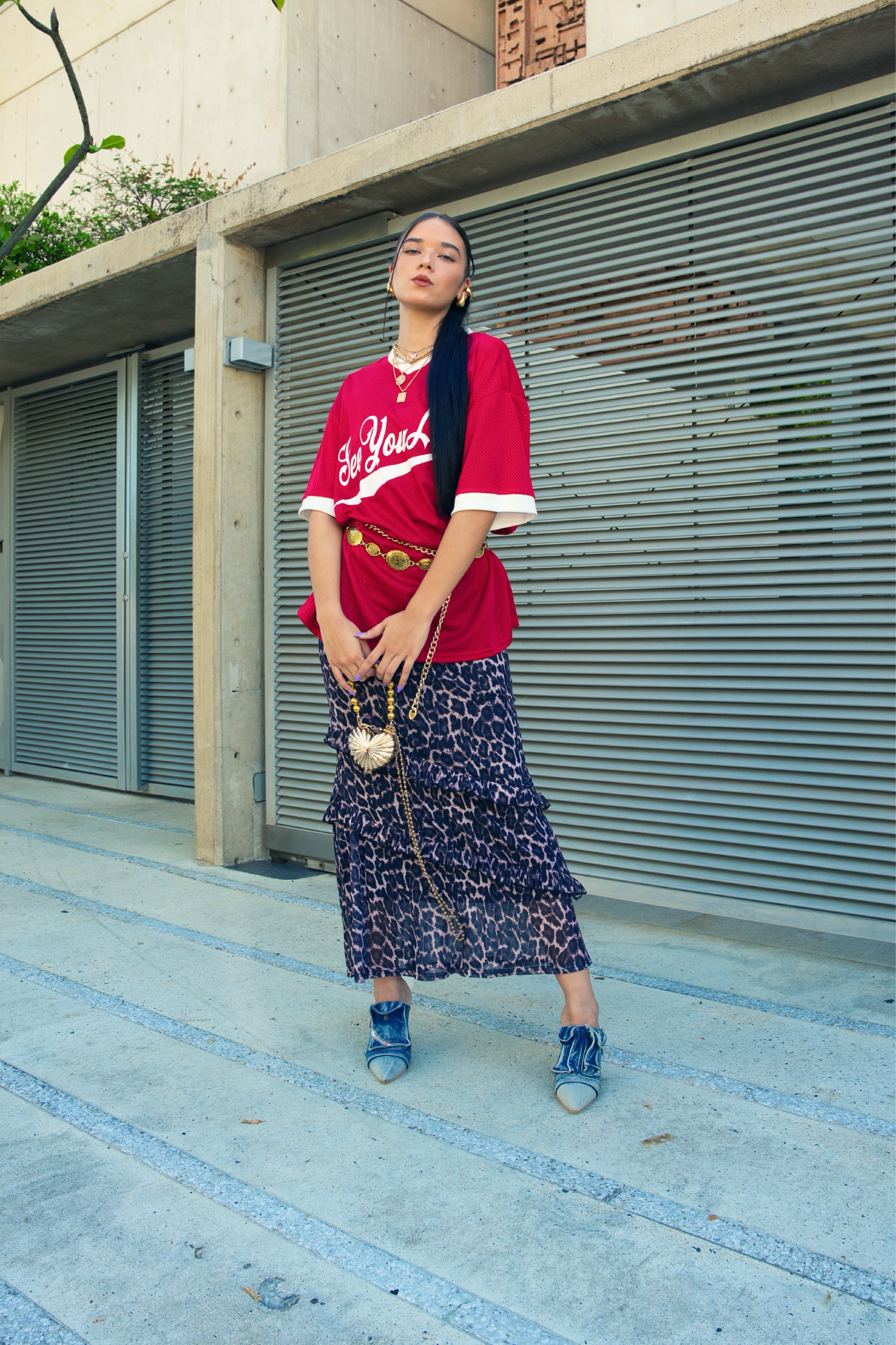 Leopard Ruffled Maxi