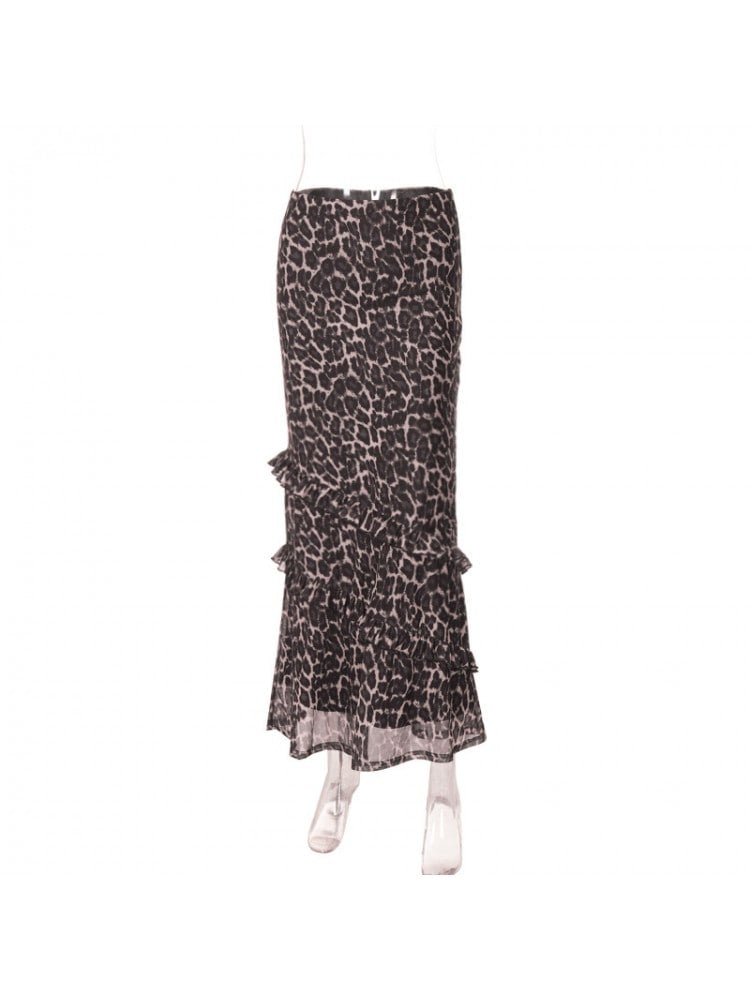 Leopard Ruffled Maxi