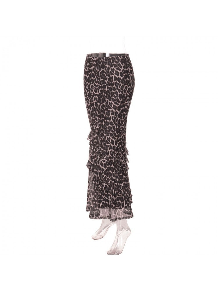 Leopard Ruffled Maxi