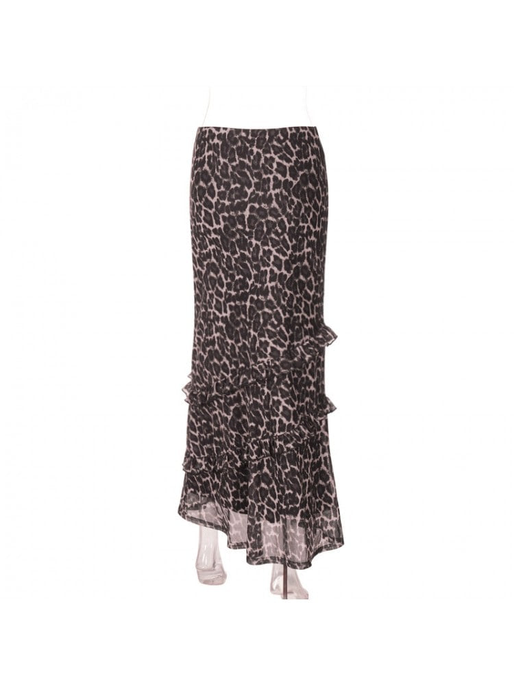 Leopard Ruffled Maxi