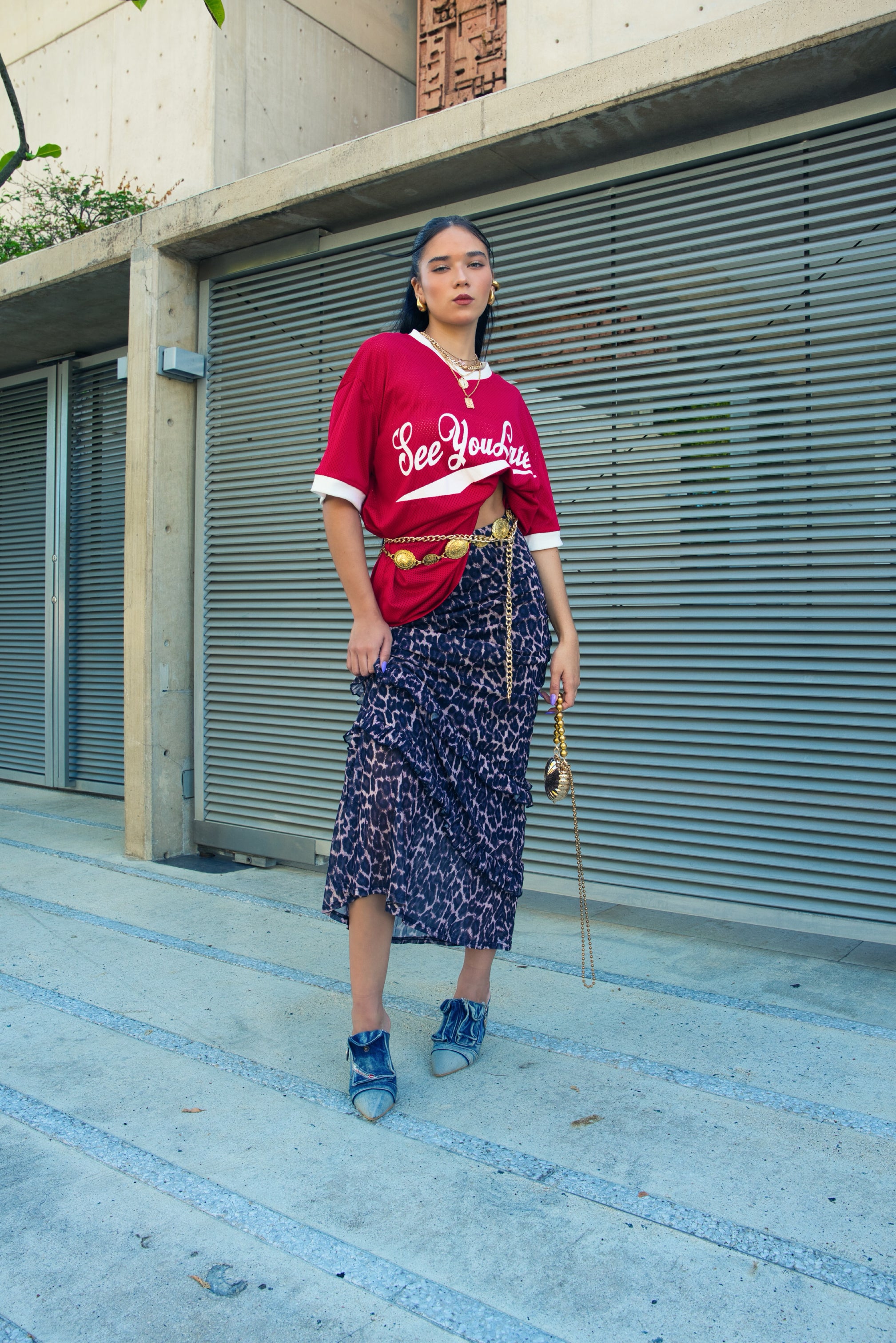 Leopard Ruffled Maxi