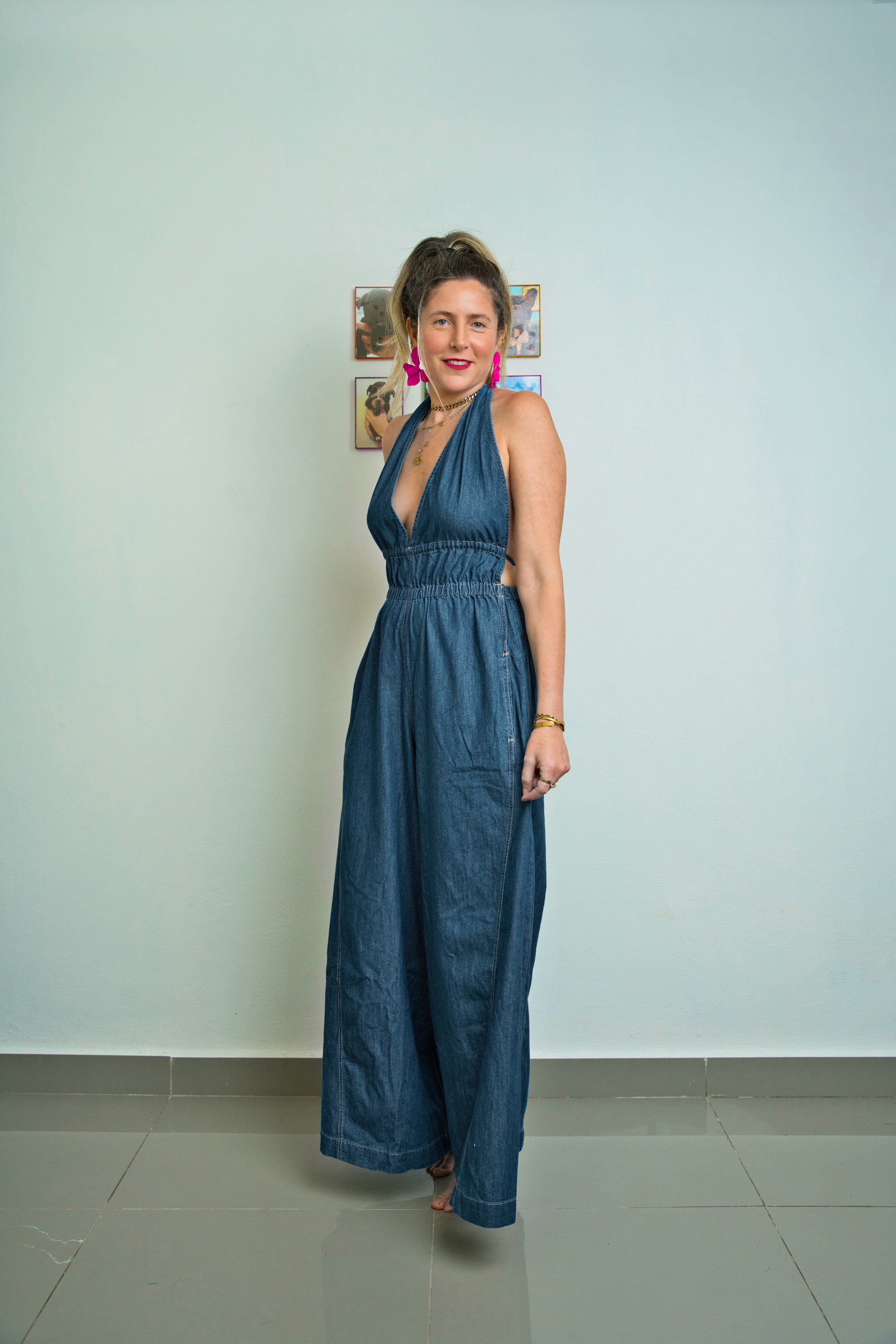 Denim Halter Playsuit