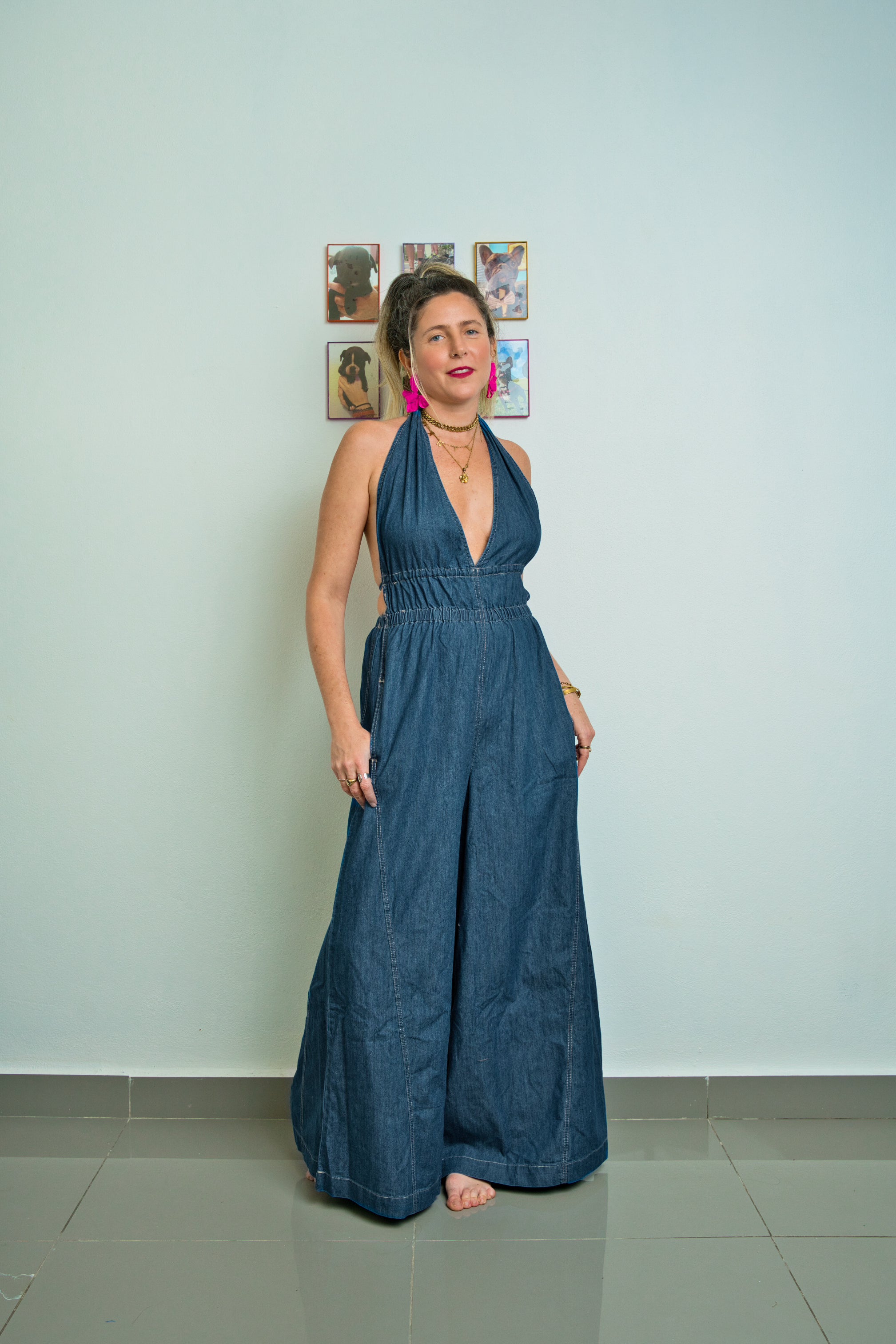 Denim Halter Playsuit