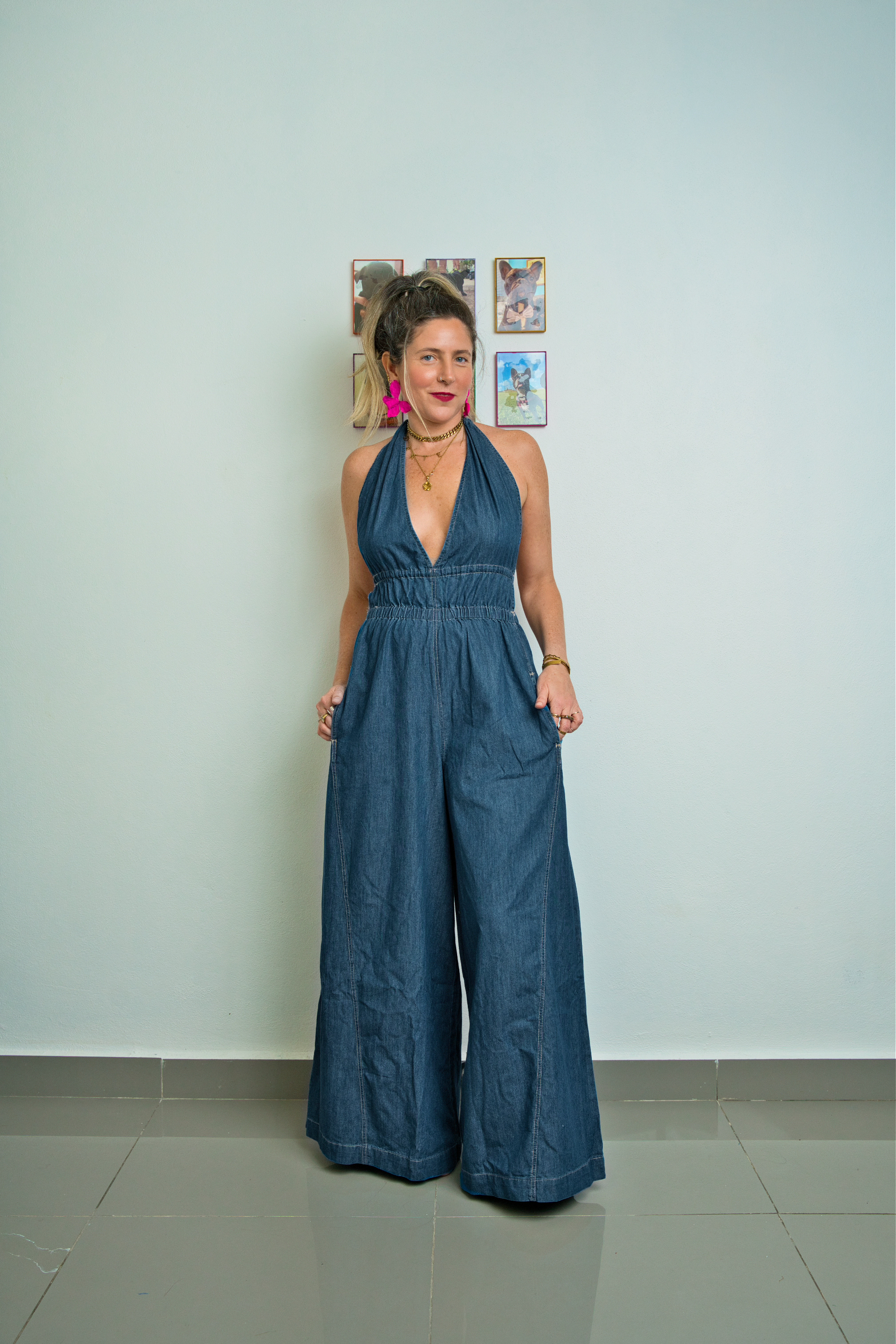 Denim Halter Playsuit