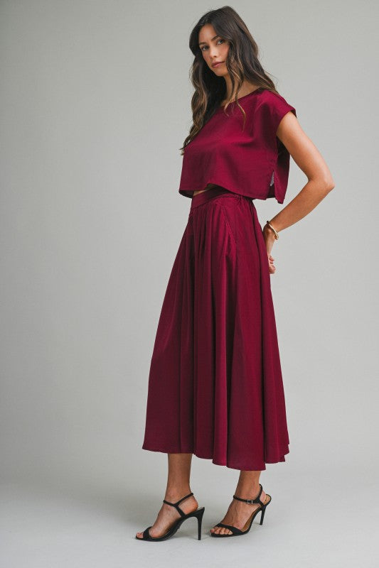 Satin Burgundy Set (PRE ORDER)