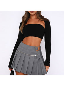 Peek A Grey Skirt