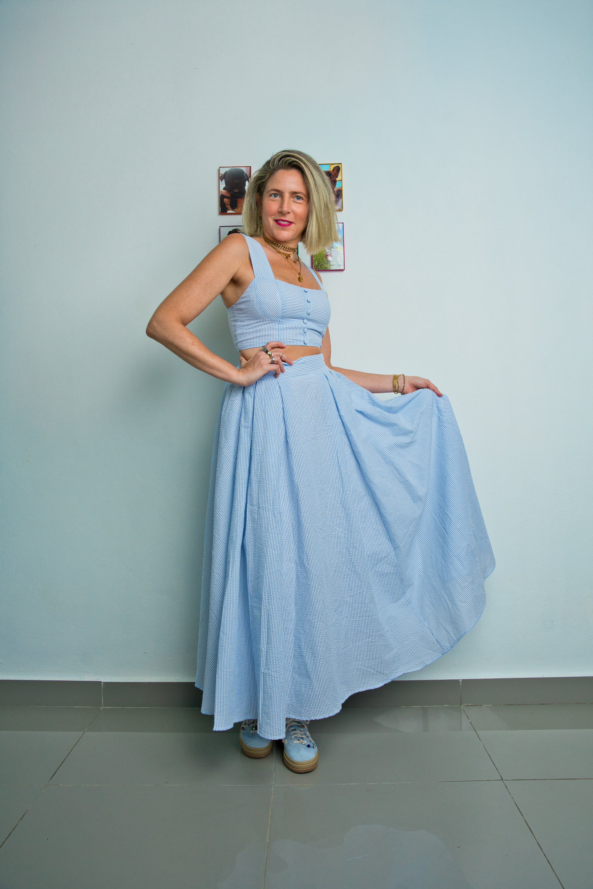 Baby Blue Striped Set