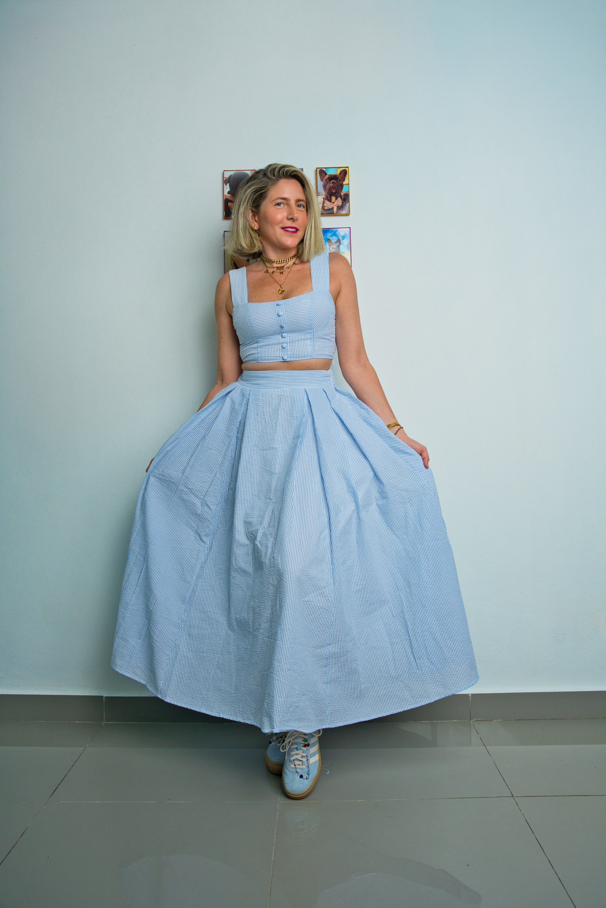 Baby Blue Striped Set