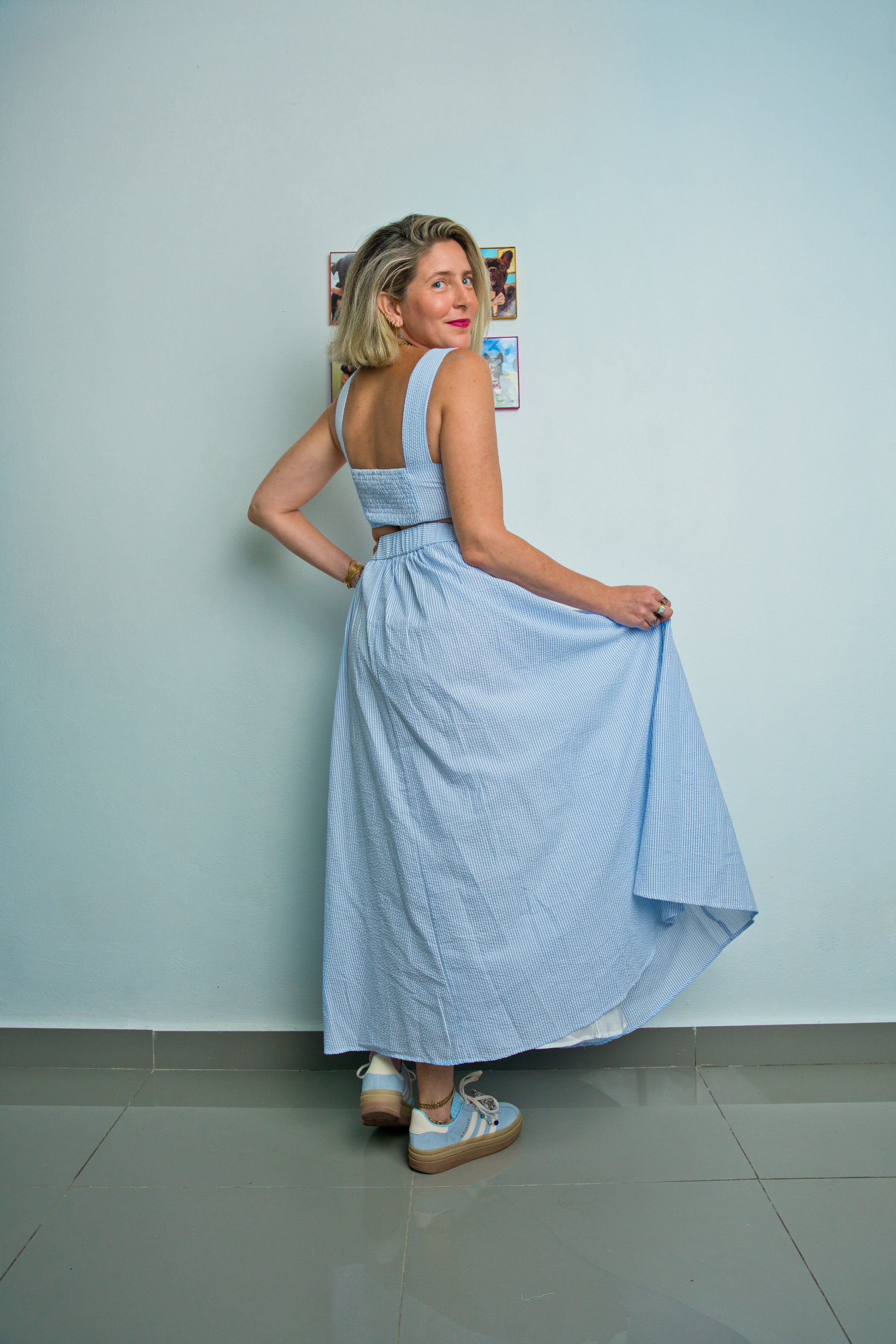 Baby Blue Striped Set