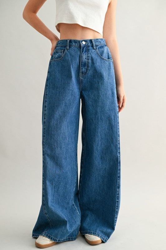 Wide Pleated Denims (PRE ORDER)