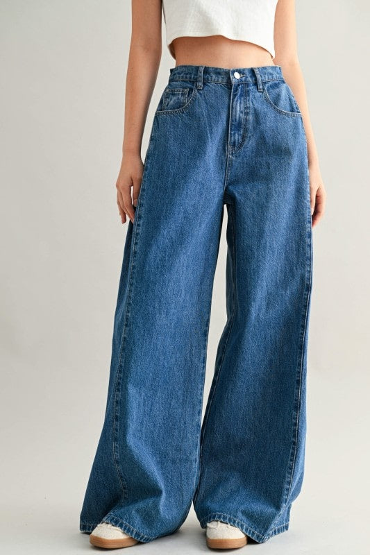 Wide Pleated Denims (PRE ORDER)