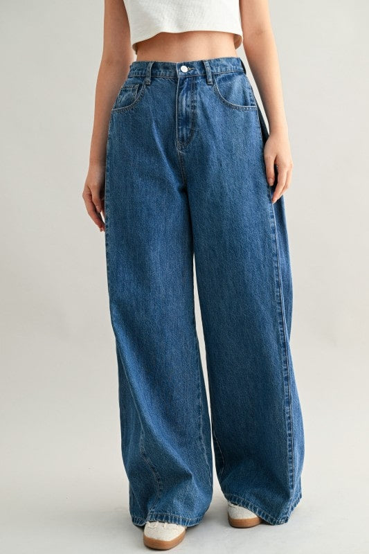 Wide Pleated Denims (PRE ORDER)