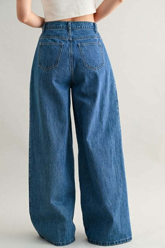 Wide Pleated Denims (PRE ORDER)