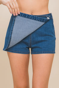 Denim Side Skort