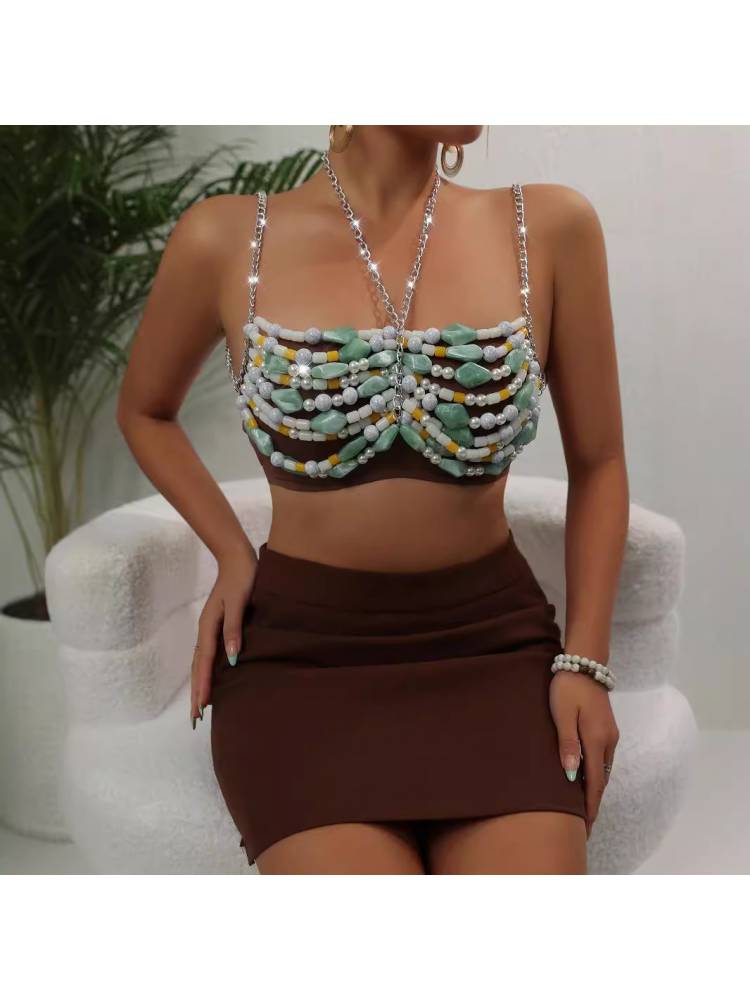 Jade Beaded Bralette