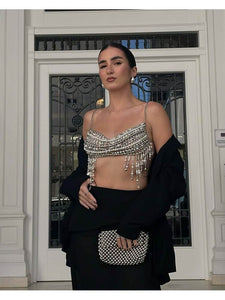 Silver Beaded Top