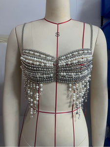 Silver Beaded Top