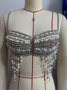 Silver Beaded Top