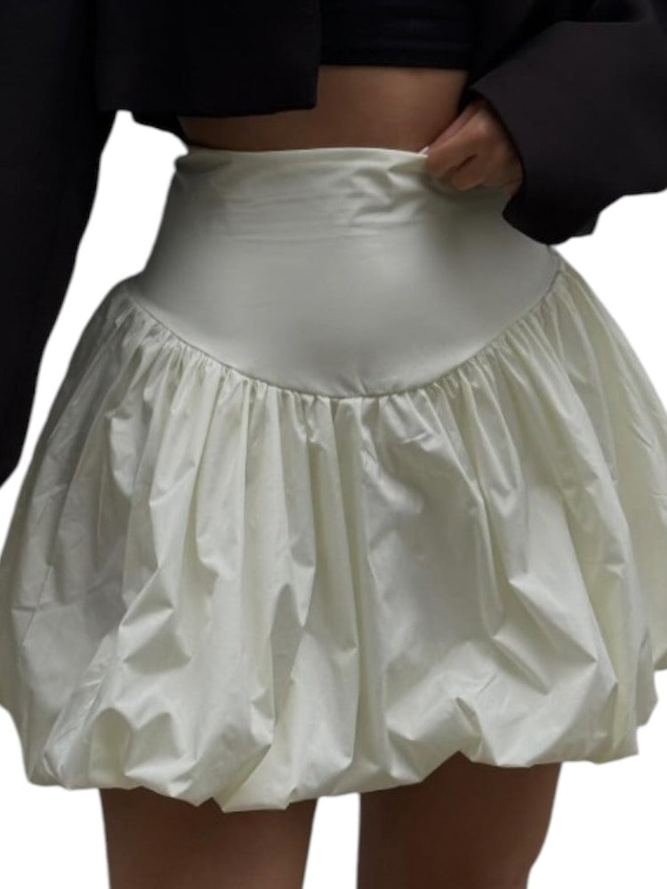 Bubble Skirt White Skort