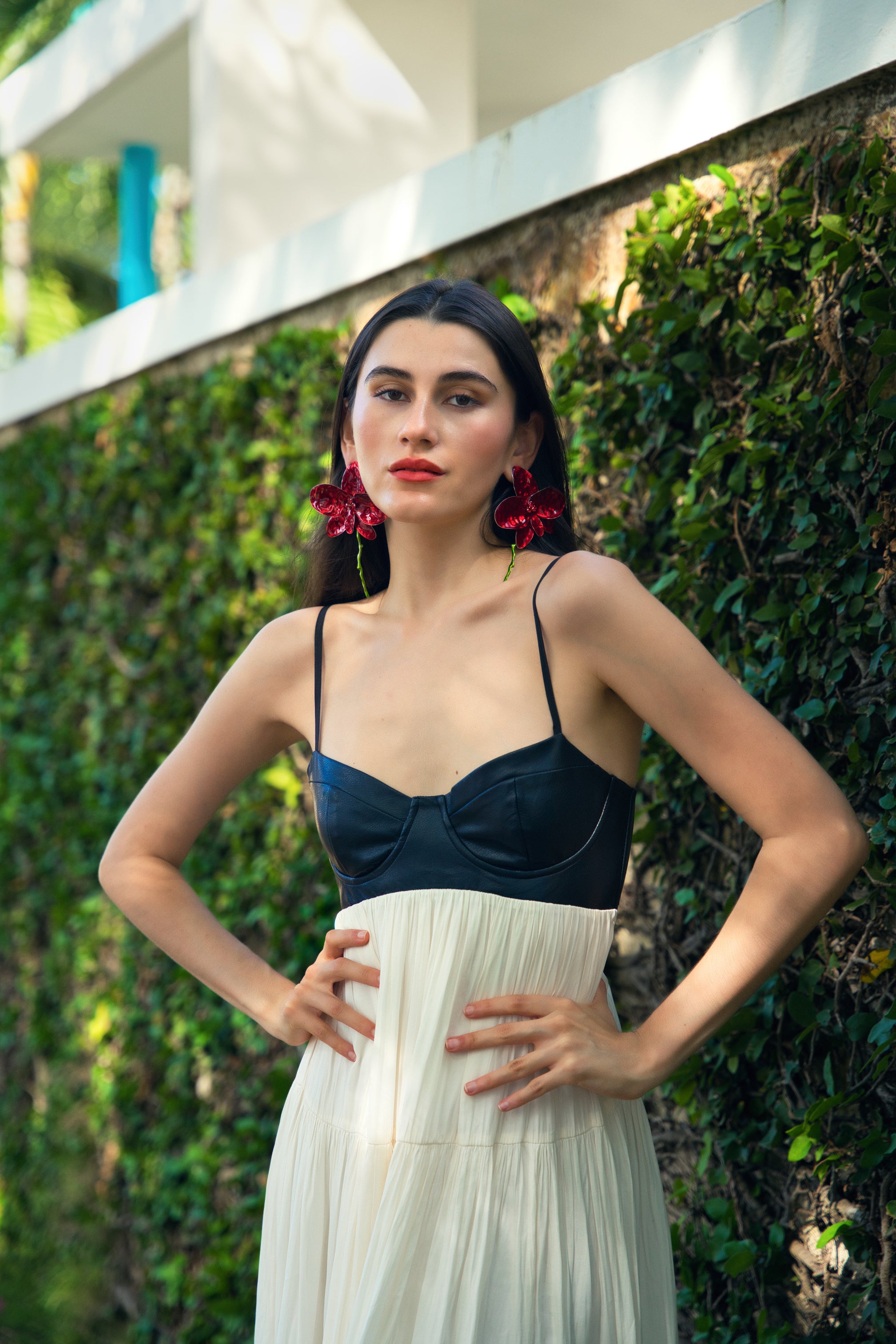 Contrast Pleather Maxi