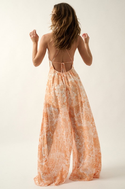 Orange Floral Playsuit