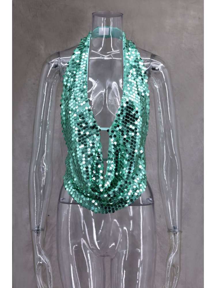 Sequins Cowl Tops