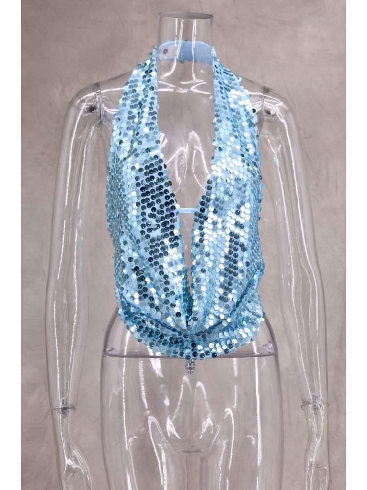 Sequins Cowl Tops