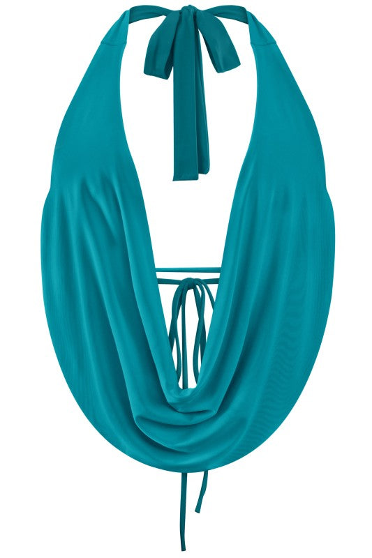 Teal Cowl Blouse (PRE ORDER)