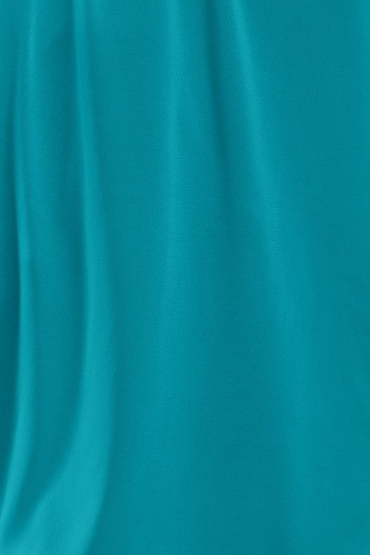 Teal Cowl Blouse (PRE ORDER)