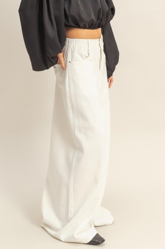 Washed Wide Leg Trousers