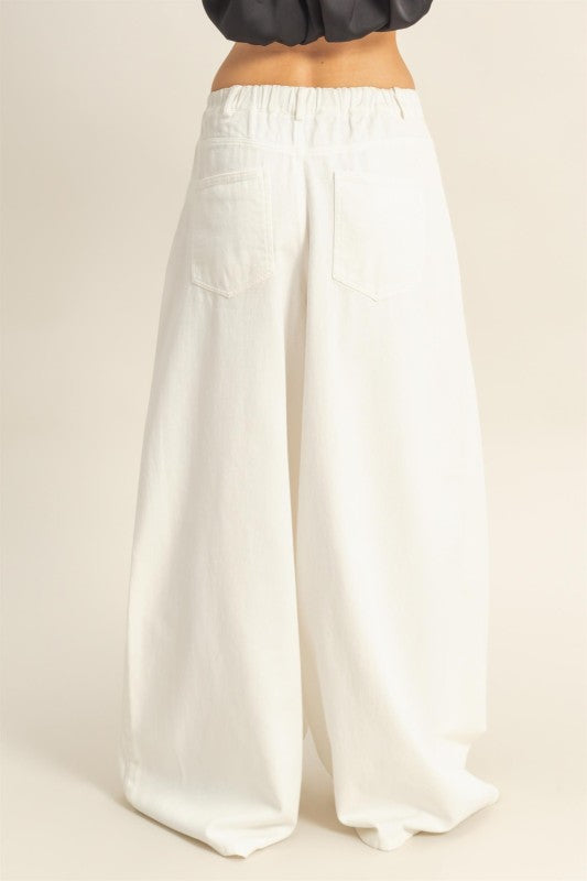 Washed Wide Leg Trousers