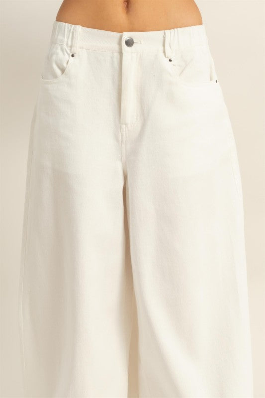 Washed Wide Leg Trousers