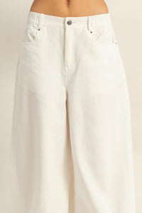 Washed Wide Leg Trousers