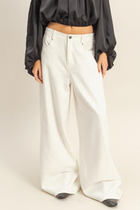 Washed Wide Leg Trousers