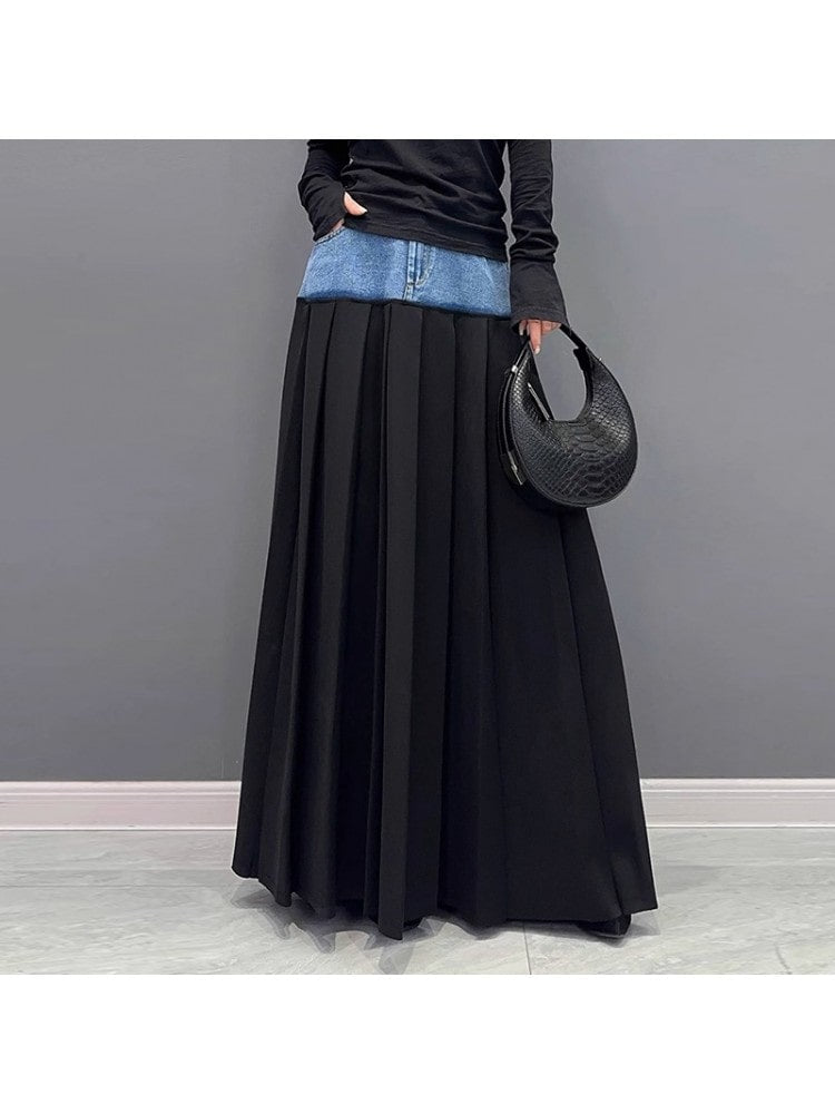 Denim Waistband Maxi Skirt (PRE ORDER)