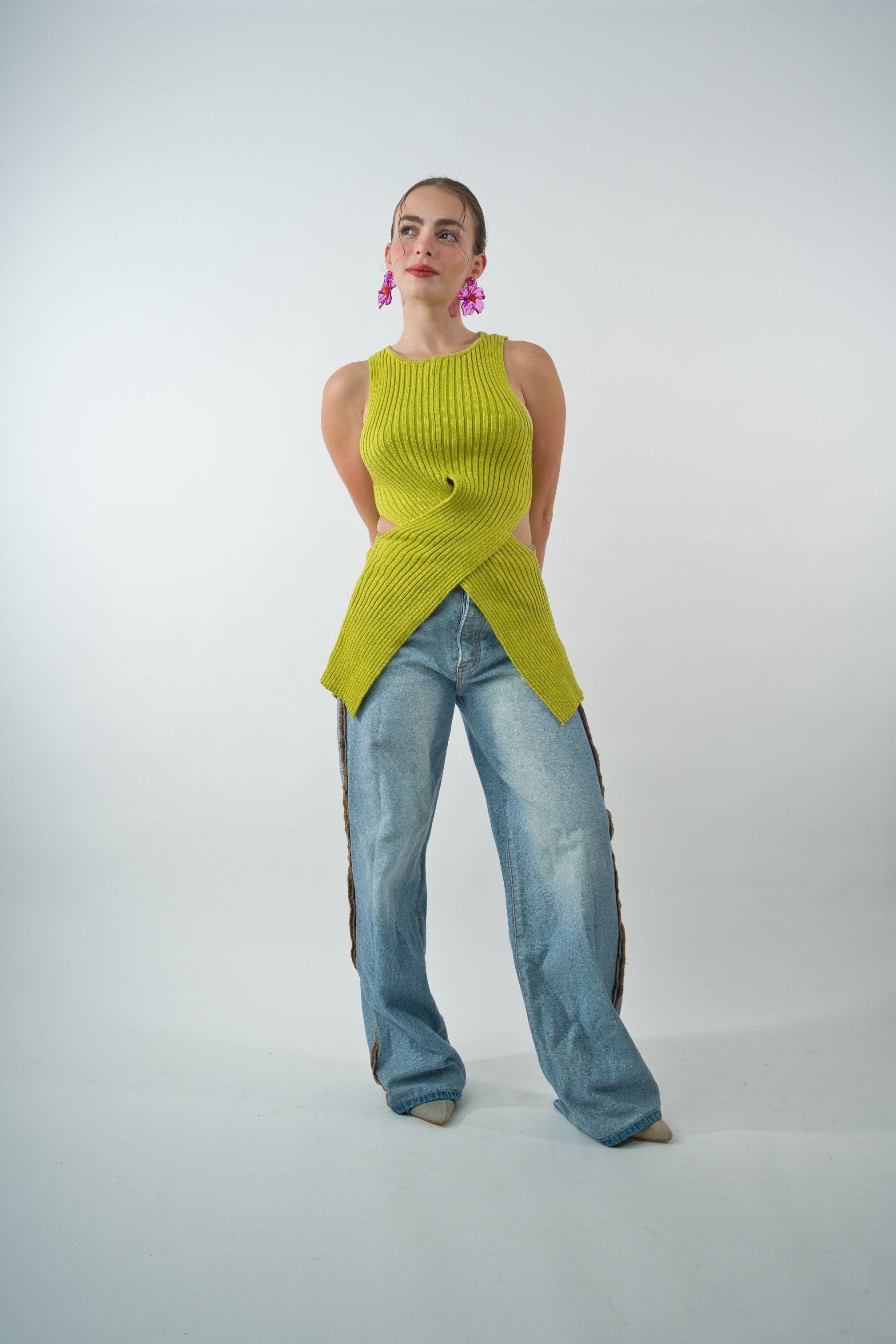 Lime Waist Cut Out Top