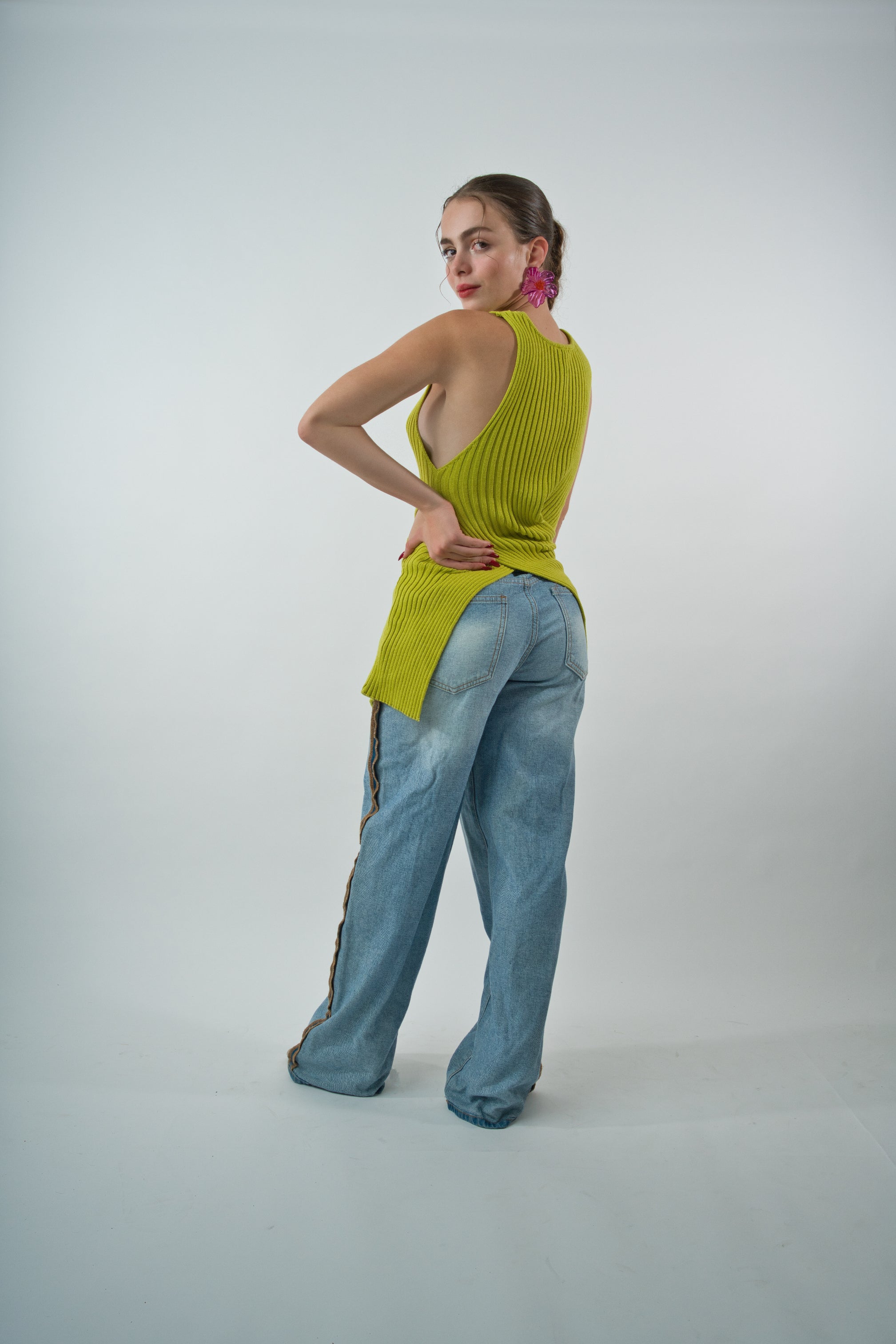 Lime Waist Cut Out Top